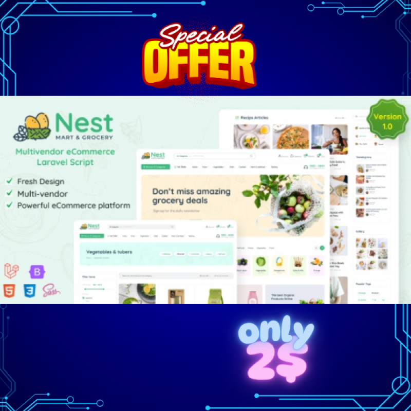 Nest v1.25.9 - Multivendor Organic & Grocery Laravel eCommerce - digicanyon