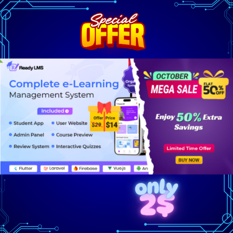 Ready LMS v3.1.0 - Complete Learning Management System Websites, Mobile app with Admin panel - digicanyon