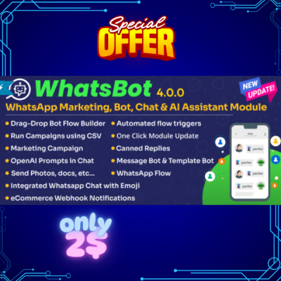 WhatsBot v4.0.0 - WhatsApp Marketing, Bot, Chat & AI Personal Assistant Module for Perfex CRM