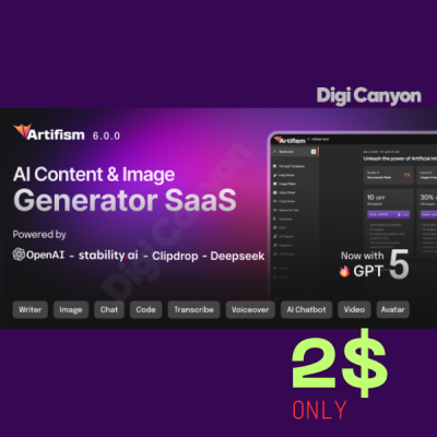 Artifism v6.0.0 - AI Content & Image Generator SaaS at low price