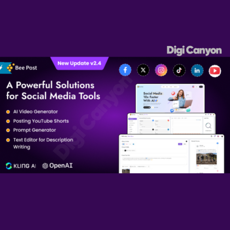 BeePost v2.4 – AI Social Media Manager & Content Creator SaaS