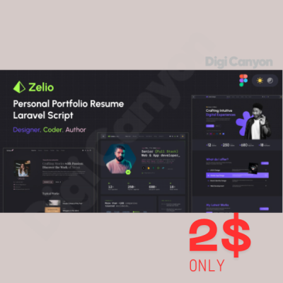 Zelio v1.1.9 - Personal Portfolio Resume Laravel Script at Low Cost